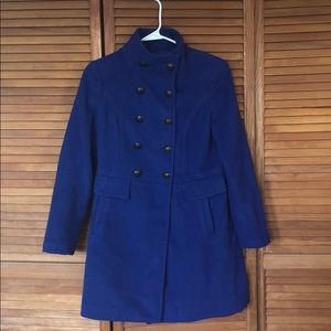 The Limited Blue Double Breasted Coat